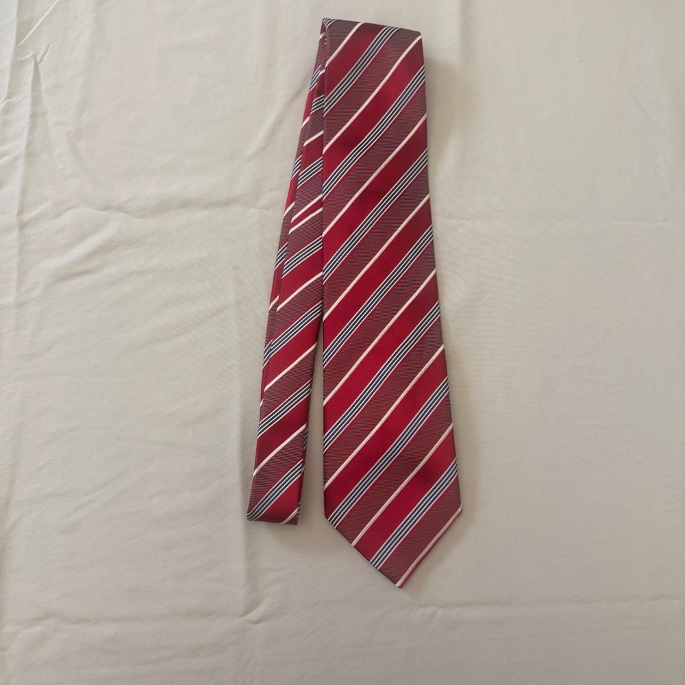 Zodiac Red‎ and White Striped Tie